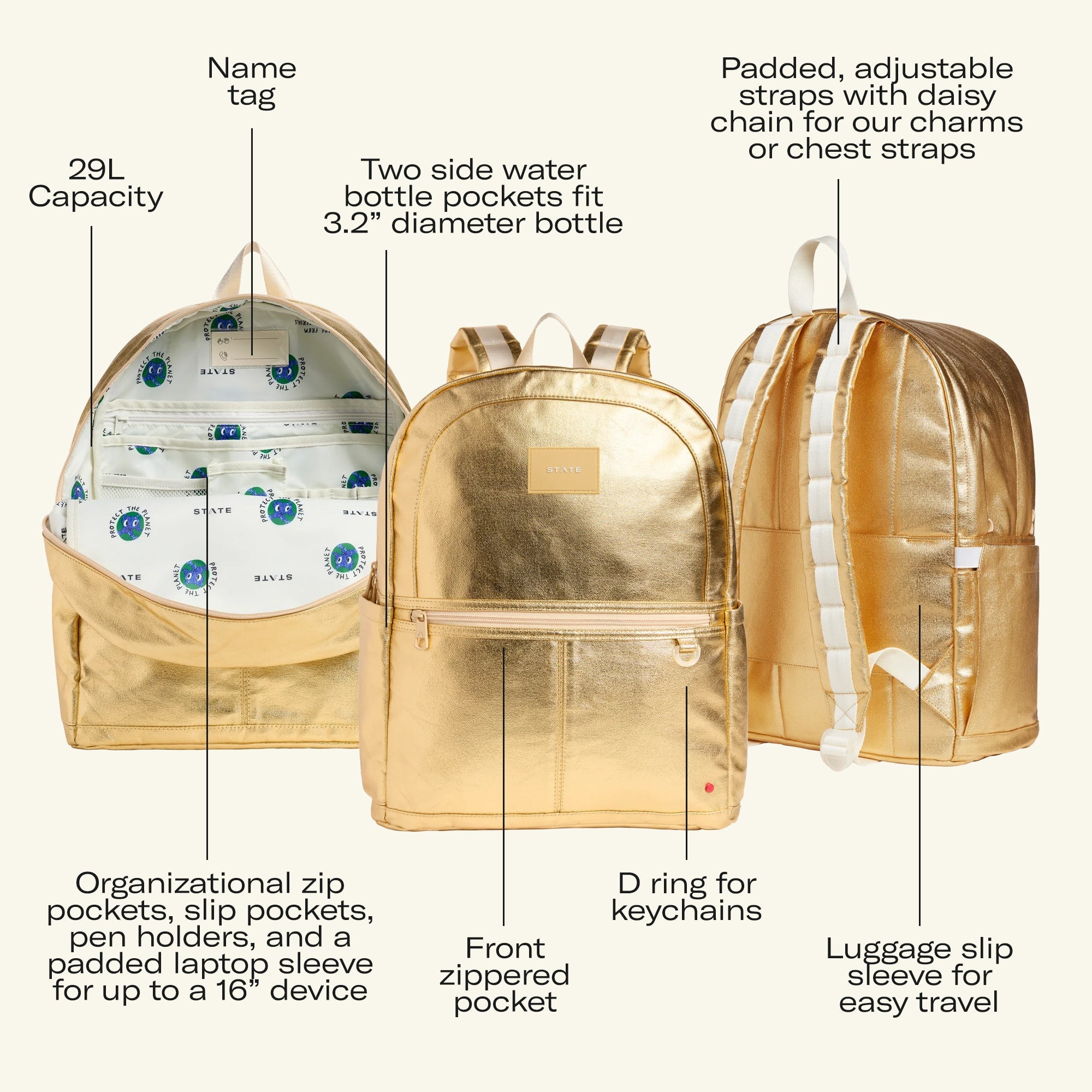 Image of Kane Double Pocket Large Backpack